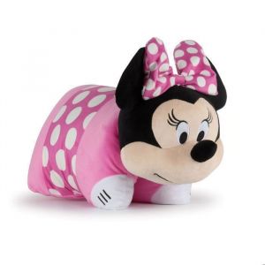 Coussin Peluche 2 en 1 - Disney - Minnie Mouse - Ultra-doux - Fermeture Velcro - Multi-usages