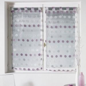 Paire de rideaux - Pastilla - 60 x 90 cm - Organza jacquard - Couleur Parme - Style contemporain