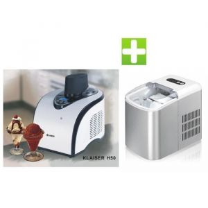 KLAISER H50 Turbine à glaces avec livre de 62 recettes et Machine à Glaçons KLAISER ICE KUBE 180
