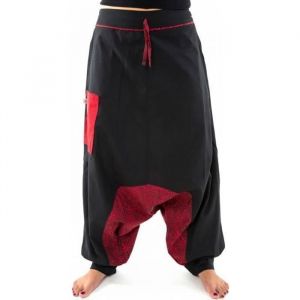 Fantazia - Sarouel femme - Sarouel aladin ethnic psychedelic noir rouge hiver