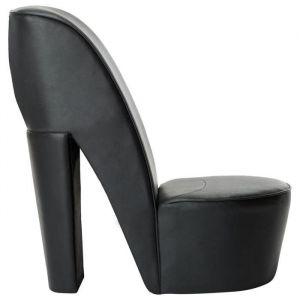 Fauteuil - mango - en forme de chaussure à talon haut - noir similicuir M12248647