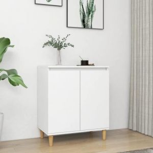Buffet bas - AKOZON - 60x35x70 cm - Bois massif - Style Scandinave - 2 portes
