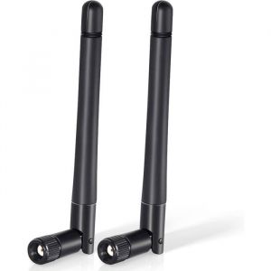 Antenne WiFi RP-SMA 24 GHz / 5 GHz / 58 GHz MIMO 3 dBi (lot de 2) pour routeur WiFi carte r&eacute;seau sans fil et adaptateur USB