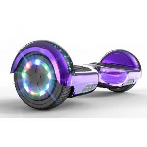 Hoverboard 6.5 violet chrom&eacute;  Fonction Bluetooth  T&eacute;l&eacute;commande et sac &agrave; main