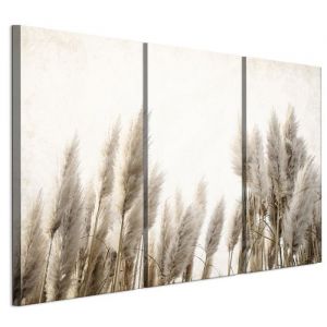 Tableau Decoration Murale - LUMASOUL - 5-3-1-0-2-2-9-3 - Asiatique Motif - 3 parties - Beige - 120x80 cm