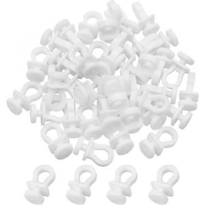 100 Pcs Crochet de Rideau Rail Glisseur Rail Rideau Poulie &agrave; Rideaux en Plastique Blanc pour Rideau de Douche Porte et Fen&ecirc;tre