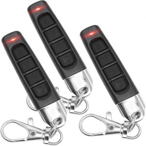 Lot de 3 T&eacute;l&eacute;commandes Portail 433 MHz Duplicateur Sans Fil pour Porte de Garage Clonage &agrave; 4 Boutons Port&eacute;e Jusqu&rsquo;&agrave; 50 m