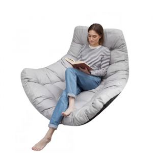 Coussin gris clair pour fauteuil suspendu imperm&eacute;able &ndash; cocon balancelle de jardin 120x100