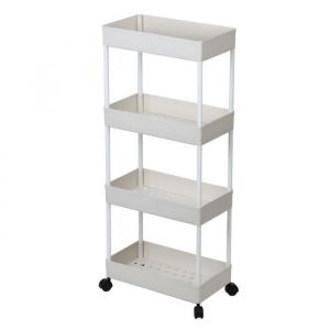 Desserte &agrave; roulettes Cuisine Chariot de Rangement &Eacute;tag&egrave;re Roulante 4 Niveau Chariot de Service Meuble Chariot de Stockage