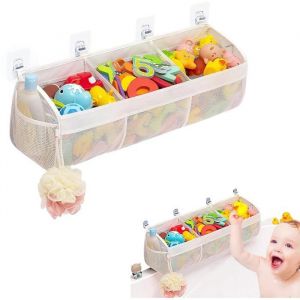 Sac de rangement suspendu sac de rangement pour jouets de bain filet de rangement pour la salle de bain convient pour la salle