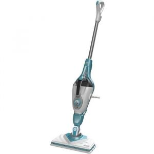 BLACK & DECKER - - Balai vapeur filaire - 11 en 1 - 1600 W - réservoir 500ml (dure 20min) - SteamMitt - blanc/turquoise - BHSM166DSM