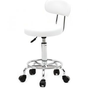 LDSZXNE Tabouret à roulettes tabouret pivotant tabouret roulant peut être librement tourné sur 360 ° Blanc