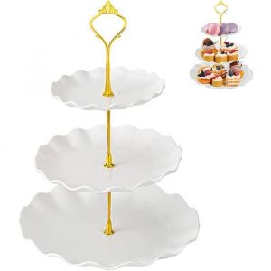 Pr&eacute;sentoir &agrave; g&acirc;teau 3 &eacute;tages multifonction - Pour fruits et bonbons SUPPORT