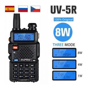 Talkie-walkie Radio sans fil communicateur bidirectionnel &eacute;metteur-r&eacute;cepteur puissance FM 8WUV5R VHF UHF CB UV-5RUV-5R 8W BK