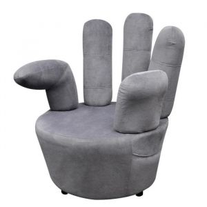 R&eacute;duction FR - Fauteuil relaxation - Confort moelleux - en forme de main gris velours -774320