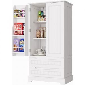 Armoire de rangement - BEALIFE - Meuble de rangement AP28 - 2 tiroirs - 2 portes - 60x40x120 cm