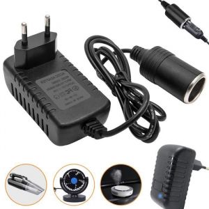 Adaptateur Allume Cigare Secteur 12V 2A Transformateur 220V Allume Cigare Voiture 24W