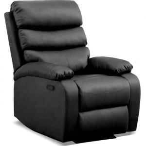 Fauteuil manuel inclinable Fauteuil manuel à chaleur lombaire Relax Massage Coussin Noir Gridinlux