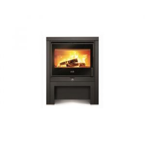Deville Poêle à bois acier 8kw noir - C077BQ.06