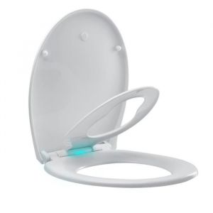 Abattant WC Familial TODOT LED en Polyéthylène avec siège Enfant Magnétique - Frein de Chute - Charnière Réglable