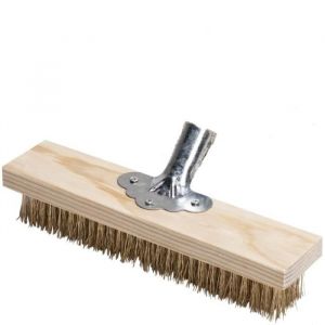 Balai MétalliqueBalai De Jardin Brosse À Mauvaises Herbesavec Prise Support en Métalpour Anti Mousse ToitureTaches Tenaces(30cm)