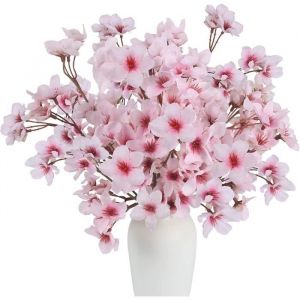 Lot de 4 Fleur de Cerisier Artificielle Fausse Fleur Decoration  Têtes de Fleurs Artificielles en Soie