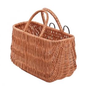 Panier de vélo - Rétro - Osier - Fixation guidon - Poignée de transport - Marron