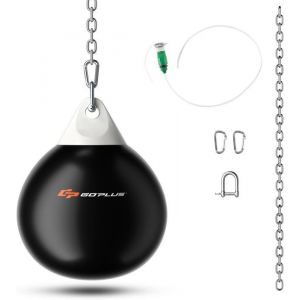 GOPLUS Sac de Frappe deau de 455cm Sac Lourd deau 50kg Rempli dInjecteur deau et Accessoires de Suspension
