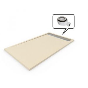 Receveur de Douche - R&eacute;sine - 90x150 cm - Beige - Extra-plat - Antid&eacute;rapant C3