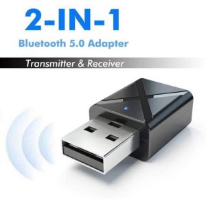 Transmetteur et r&eacute;cepteur Bluetooth 5.0 Adaptateur Audio 35 mm sans Fil 2 en 1 Faible Latence AptX pour TX et RX pour t&eacute;l&eacute;viseur