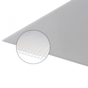 Plaque polycarbonate alvéolaire 6mm - L: 2 m - l: 105 cm - E: 6 mm - Translucide