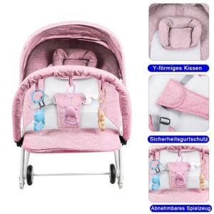 XUANYU.Transat Fille - Transat balancelle pliable-Balancelle bebe electrique - Avce moustiquaire-Pour Naissance à 12 Mois - Rose