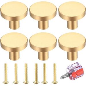 Bouton De Tiroir 6 Pi&egrave;ces Bouton De Meuble Dor&eacute; Bouton De Meuble Rond Bouton De Tiroir En Laiton Dor&eacute; Bouton De Porte De Cuisin