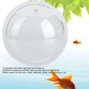 SURENHAP Bol de poisson Mini Bol &agrave; Poissons Transparent Suspendu Mural en Acrylique D&eacute;coration dAquarium 15cm animalerie aquarium