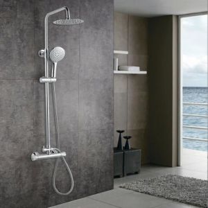 AUCUNE NEUF Mitigeur Thermostatique de Douche Barre Double Sortie Chrome Finish Silver Set