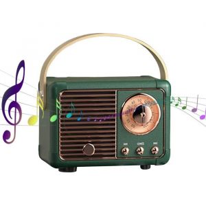 Enceinte Bluetooth Portable Mini Enceinte Bluetooth Vintage Port Clé USB/AUX/TF Carte Decoration Chambre Deco Chambre