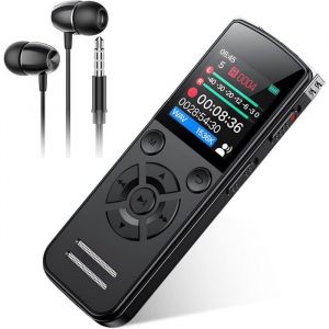 Enregistreur Vocal 64Go Enregistreur Vocal Num&eacute;rique Dictaphone 1536Kbps Dictaphone Num&eacute;rique Avec Lecture & R&eacute;duction Du Bruit