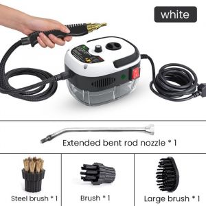 Nettoyeur vapeur 2500W portable 3 têtes de brosse réglable sur 6 niveaux nettoyeur vapeur pour cuisine/salle de bain/maison