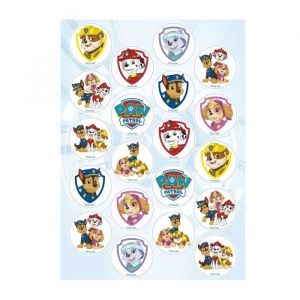 20 MINI DISQUES SANS SUCRE  PAT PATROUILLE DECOR GATEAU CUPCAKE PAW PATROL
