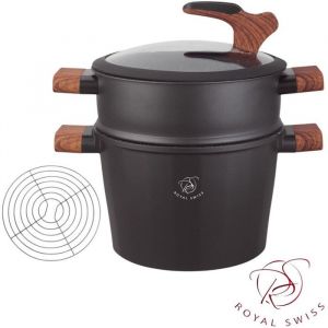 Royal Swiss - Cuiseur vapeur à induction - Couscoussier 65 L/24 cm  - Convient à toutes les sources de chaleur