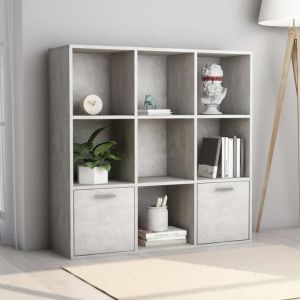 Bibliothèque Gris béton 98x30x98 cm Aggloméré