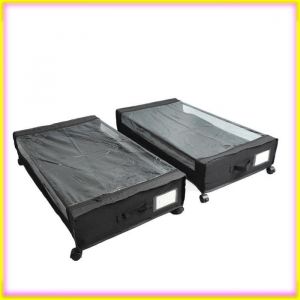 Sac de rangement sous le lit avec roulettes 80x16x44 cm 2 bacs de rangement enroulables anti-poussi&egrave;re pour v&ecirc;tements et