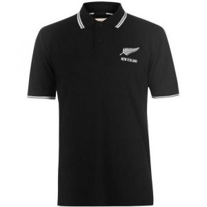 Polo Rugby - All Blacks - Noir - Manches courtes - 65% Polyester - 35% Coton