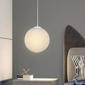 WOTTES LED Moderne Lustre Suspension Lampe Verre en forme de boule Luminaire Suspension Boule Verre Vec Du Métal (20CM1PCS)