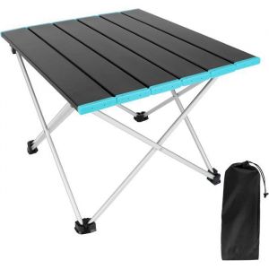 Table de Camping Portable avec Plateau de Table Pliant en Aluminium et Sac de Transport pour Camper Bateau Cuisine Barbe ODIPIE