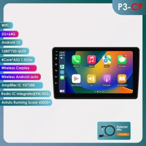 2+64G AutoRadio Carplay Android pour Fiat Ducato 3/ Citroen Jumper 2/Peugeot Boxer 2 Lecteur multimédia de voiture GPS Navi stéréo
