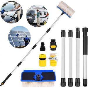 Brosse de Lavage télescopiqueBrosse de Lavage de 168 cm avec Manche télescopique et raccord deau adaptée pour Les camions
