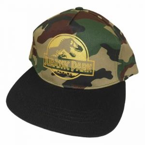 Casquette Snapback - Jurassic Park - Noir et Camouflage - Logo Doré - Adulte - Été