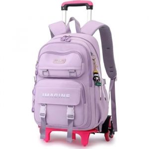 Cartable à roulettes - Violet - Enfant Fille - Tissu Oxford - 32x22x45 cm - 30 litres