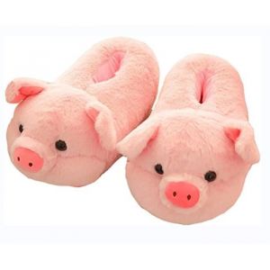 Chaussons cochon animaux drole femme homme hiver maison Pantoufles plus chaudes Peluche Dessin animé adulte Chaussures coton35/43